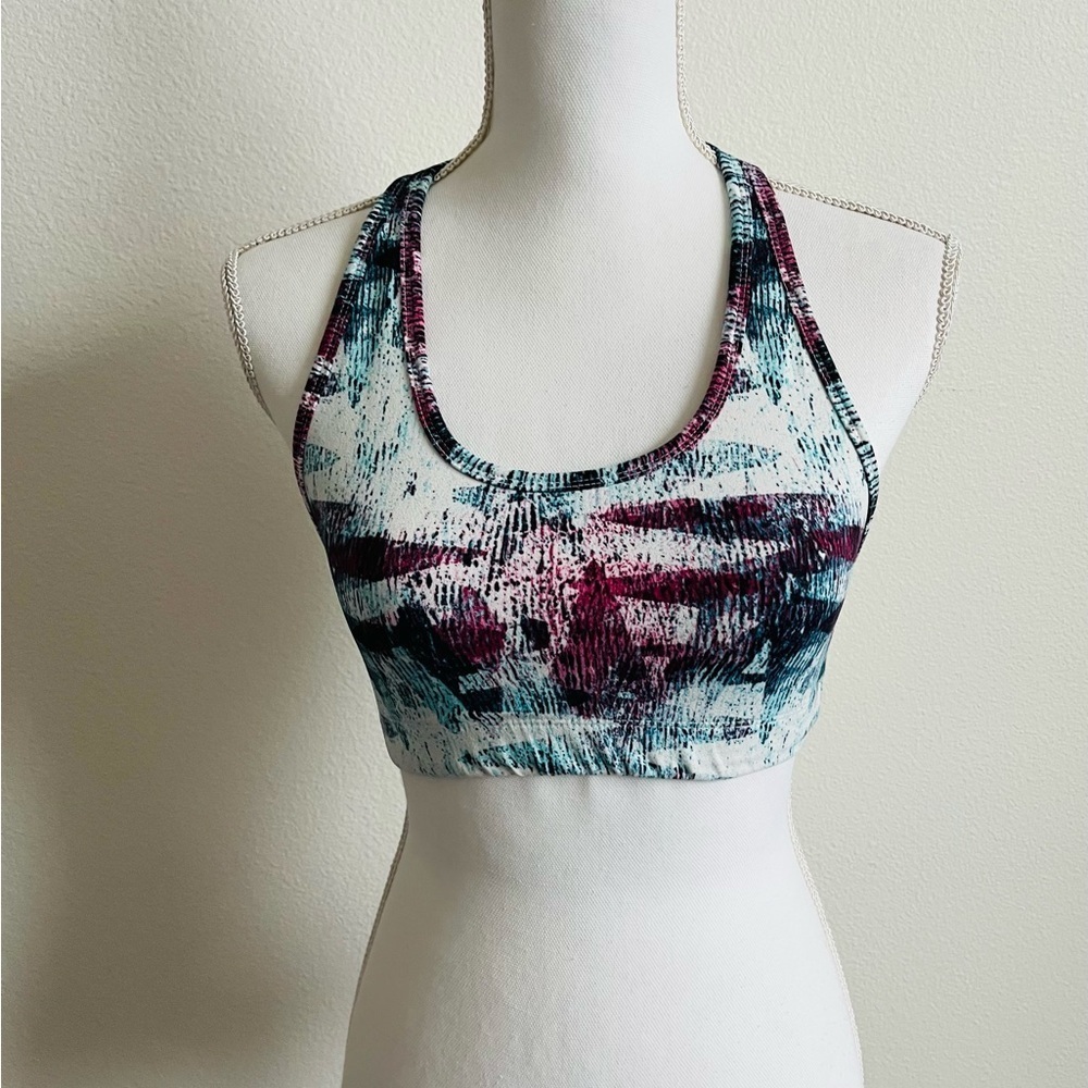 Multicolor Abstract Print Sports Bra Threads 4 Thought
